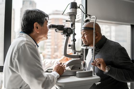 Person taking an eye exam
